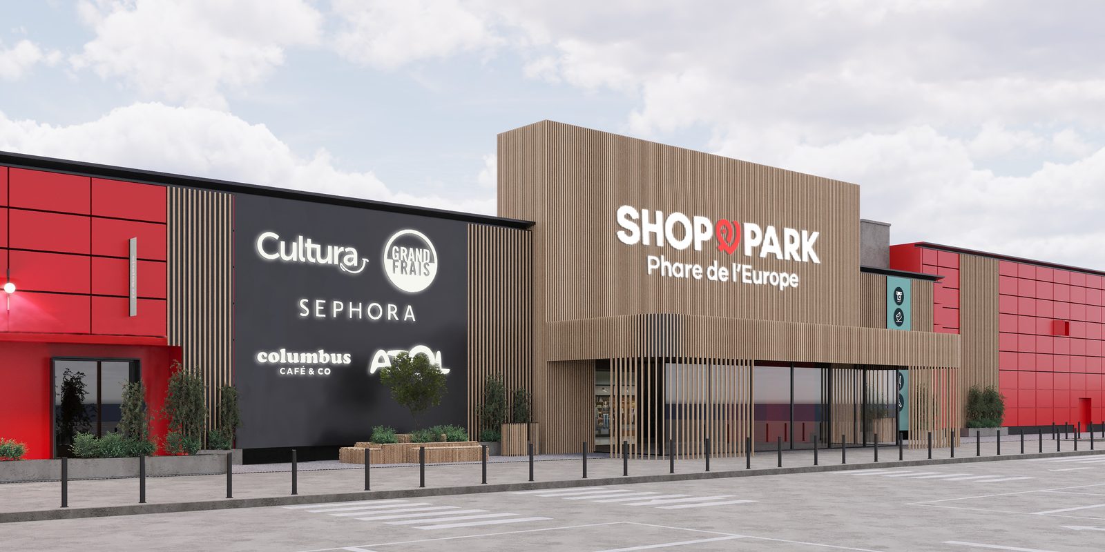 Shop Park Phare de l'Europe in Brest: entrance and new facades